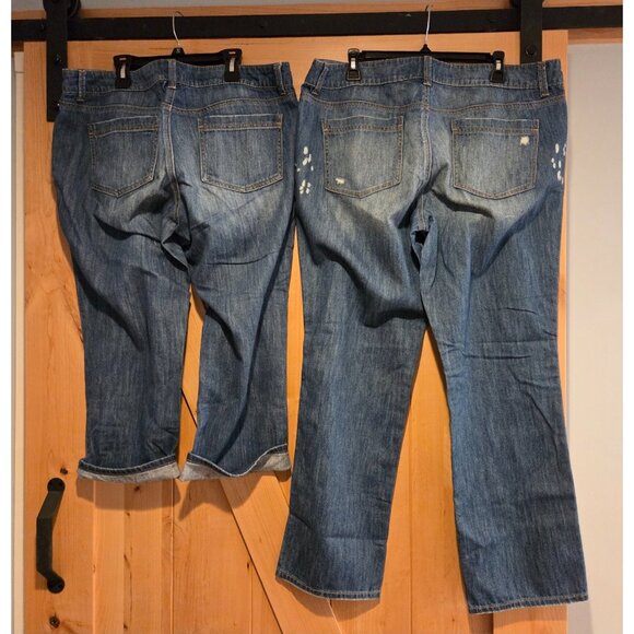 Lot of 2 New York & Co Boyfriend Low Rise Straight Leg Women sz 14 Jeans & Capri - Picture 2 of 16